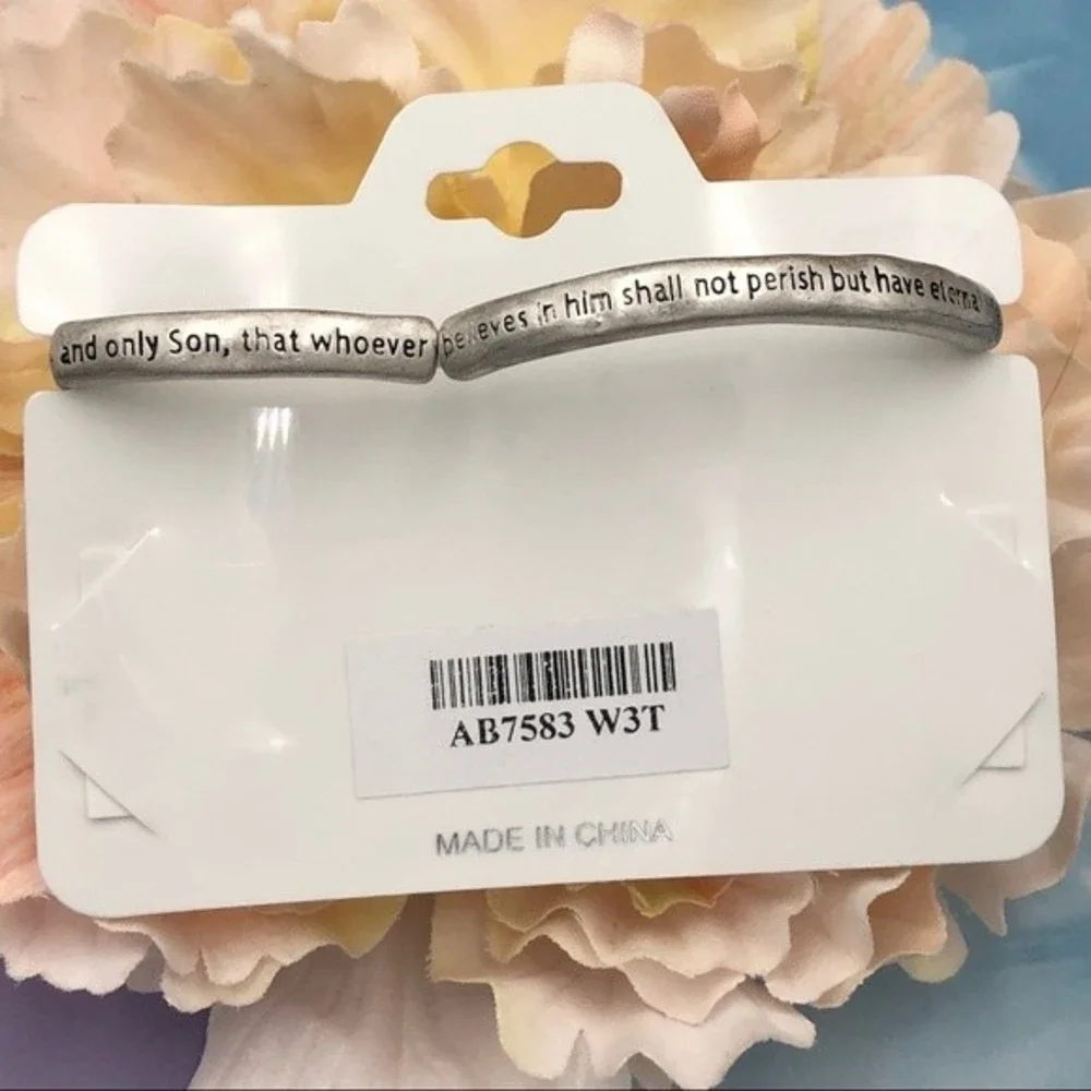 🌼 John 3:16 Bible Verse Tri-tone Stretch Bracelet